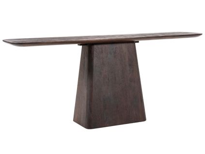 Hnědý dřevěný konzolový stolek Aron 180 x 40 cm
