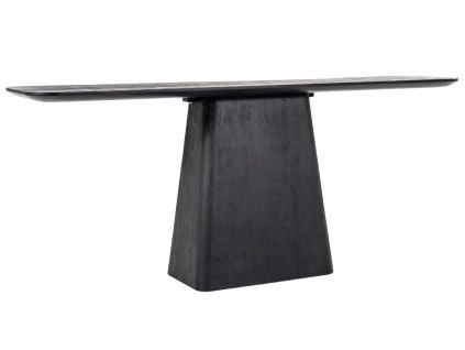 Černý dřevěný konzolový stolek Aron 180 x 40 cm