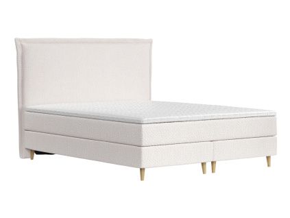 Světle béžová čalouněná postel boxspring CALMA 180 x 200 cm