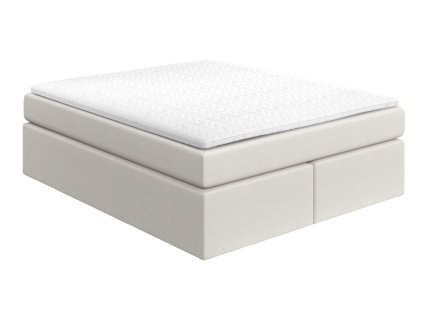 Krémově bílá čalouněná postel boxspring CHESTNUT 160 x 200 cm