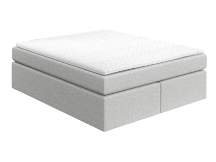 Šedo-béžová čalouněná postel boxspring CHESTNUT 180 x 200 cm