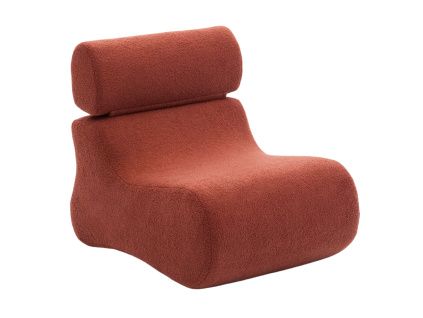 Terakotově červené bouclé křeslo Kave Home Club