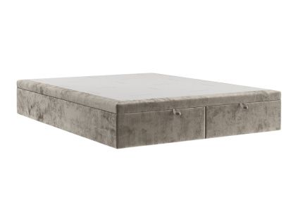 Béžová čalouněná dvoulůžková postel HICKORY 180 x 200 cm s úložným prostorem
