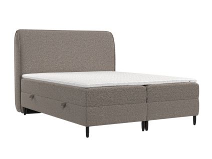 Hnědá čalouněná postel boxspring MELBA 160 x 200 cm