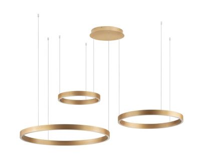 Zlaté kovové závěsné LED světlo Nova Luce Elowen 148 cm