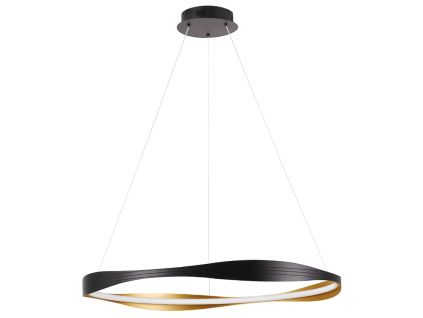 Černo-zlaté kovové závěsné LED světlo Nova Luce Dobi 80 cm