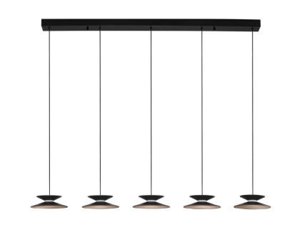 Černé kovové závěsné LED světlo Nova Luce Morfi 132 cm