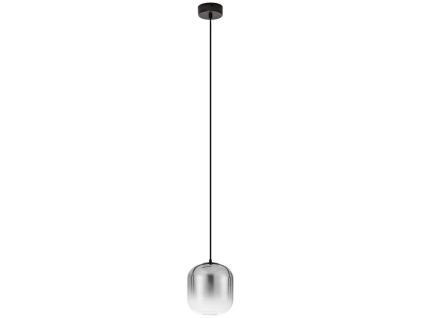 Kouřově šedé skleněné závěsné LED světlo Nova Luce Aelia 14 cm