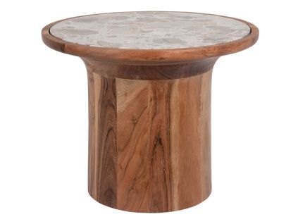 Hnědý mramorový odkládací stolek Tubio 45 cm