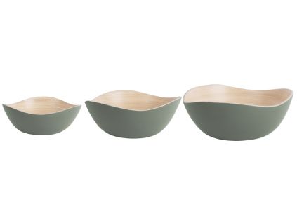 Set tří zelených bambusových misek Pura 17,5/22,5/28 cm
