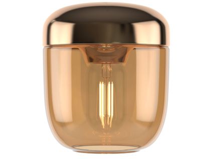 Jantarově hnědé skleněné závěsné stínidlo Acorn 14 cm