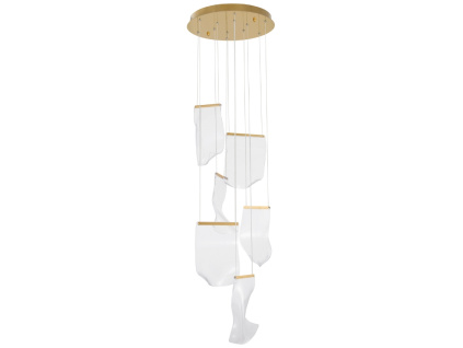 Zlaté závěsné LED světlo Nova Luce Siderno 48 cm