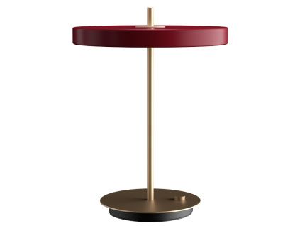Červeno-zlatá kovová stolní LED lampa Asteria