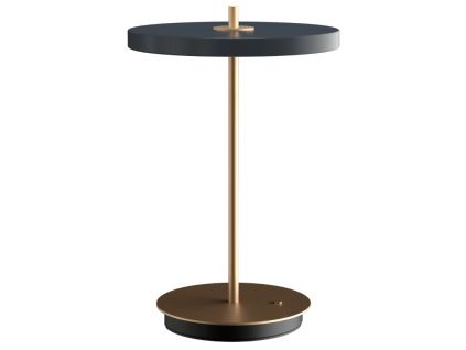 Šedo-zlatá kovová stolní nabíjecí LED lampa Asteria