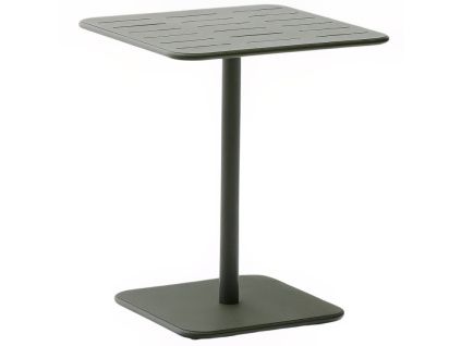 Tmavě zelený kovový zahradní stůl Kave Home Brai 70 x 70 cm