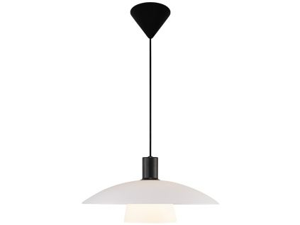 Černobílé skleněné závěsné světlo Verona 40 cm