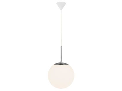 Opálově bílé skleněné závěsné světlo Cafe 25 cm