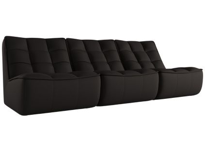 Černá kožená pohovka Moni 249 cm