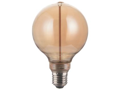 Jantarově hnědá dekorativní stmívatelná LED žárovka Deco G95 E27 4W