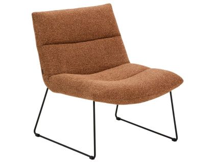 Terakotově červené čalouněné křeslo Kave Home Asen