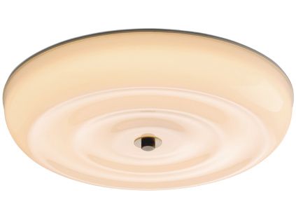 Opálově bílé skleněné nástěnné LED světlo Halo Design Wave 30 cm
