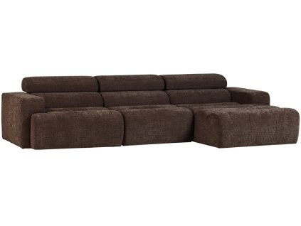 Tmavě hnědá rohová pohovka Novi 300 cm, pravá