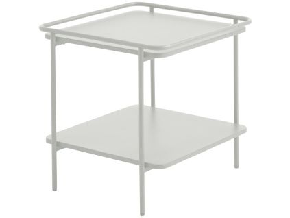 Světle šedý kovový odkládací stolek Unique Furniture Yuba 45 x 45 cm