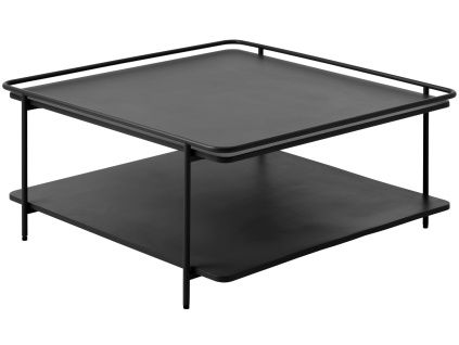 Černý kovový konferenční stolek Unique Furniture Yuba 75 x 75 cm