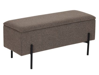 Hnědá bouclé lavice Bradford 95 cm