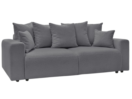 Tmavě šedá bouclé rozkládací pohovka Envy 245 cm