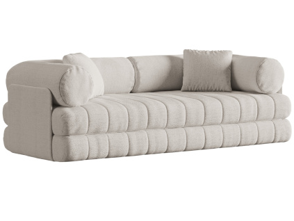Světle béžová bouclé rozkládací trojmístná pohovka Cosmopolitan Design Kemi 206 cm