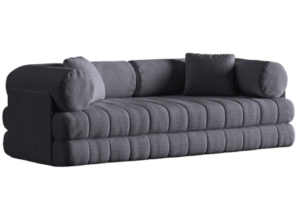 Tmavě šedá bouclé rozkládací trojmístná pohovka Cosmopolitan Design Kemi 206 cm
