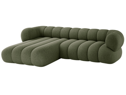 Zelená čalouněná rohová pohovka Cosmopolitan Design Koge 270 cm, levá