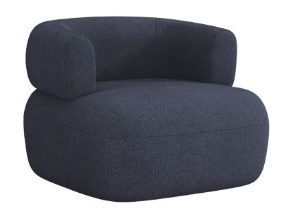 Tmavě modré bouclé křeslo Windsor & Co Aldrin