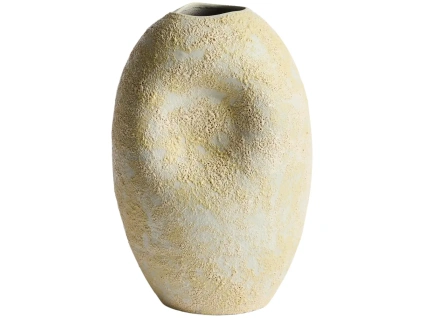 Žlutá keramická váza Kave Home Medira 32cm