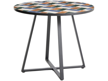 Barvený zahradní bistro stolek kave home Tella Ø 90 cm
