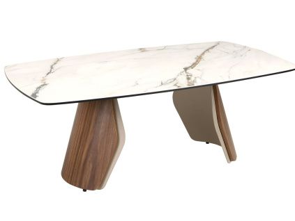 Bílý porcelánový konferenční stolek Angel Cerdá No. 2167, 120 x 70 cm
