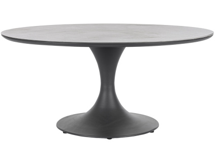 Šedý zahradní stůl Bizzotto Arnold Ø 158 cm s keramickou deskou