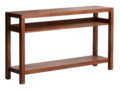 Hnědý dřevěný konzolový stolek Kave Home Norani 140 x 35 cm