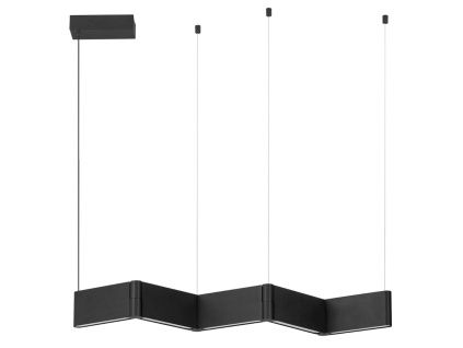 Černé kovové závěsné LED světlo Nova Luce Flusso 124 cm