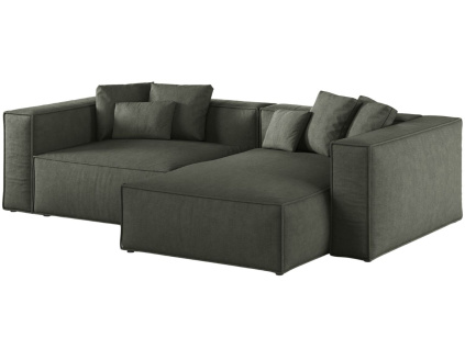 Tmavě zelená čalouněná rohová pohovka Cosmopolitan Design Aveiro 254 cm, pravá