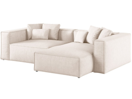 Béžová čalouněná rohová pohovka Cosmopolitan Design Aveiro 254 cm, pravá
