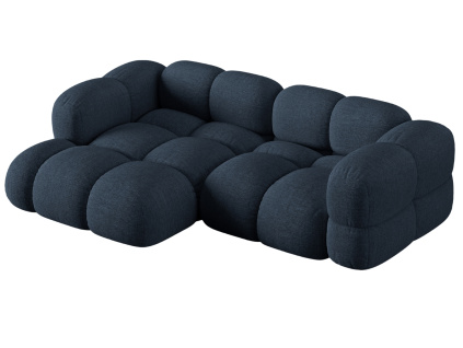 Tmavě modrá čalouněná rohová pohovka Cosmopolitan Design Loretto 250 cm, levá