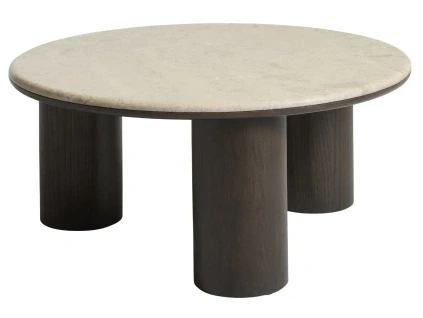 Béžový mramorový konferenční stolek Unique Furniture Piazze 90 cm