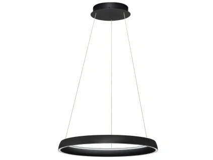 Černé kovové závěsné LED světlo Nova Luce Ovia 60 cm