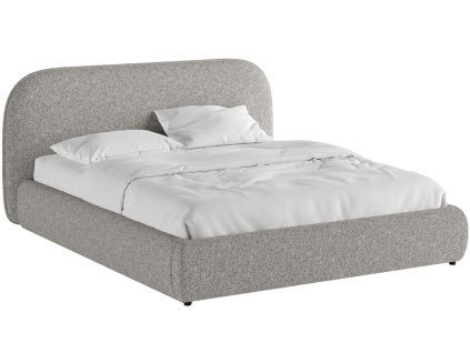 Světle šedá žinylková dvoulůžková postel MICADONI Murada 160 x 200 cm