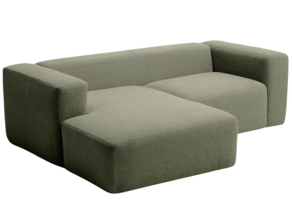 Zelená rohová pohovka Kave Home Blok 240 cm, levá