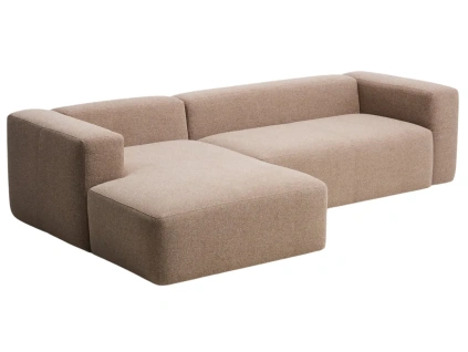 Hnědá rohová pohovka Kave Home Blok 300 cm, levá