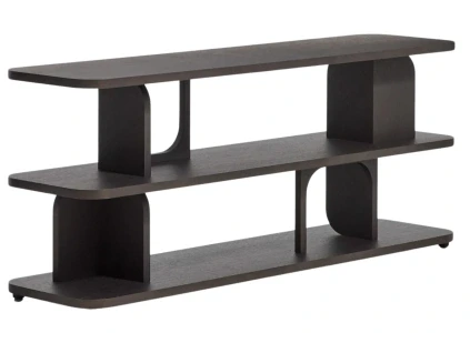 Tmavě hnědý dubový regál Kave Home Aduma 66 x 160 cm