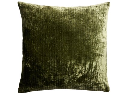Zelený sametový povlak na polštář Kave Home Caril 45 x 45 cm
